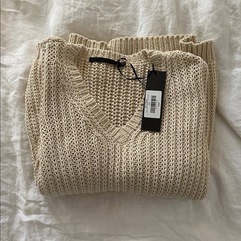 NWT Jenni Kayne Cotton Oversized Cabin Cream Sweater - Size XXS